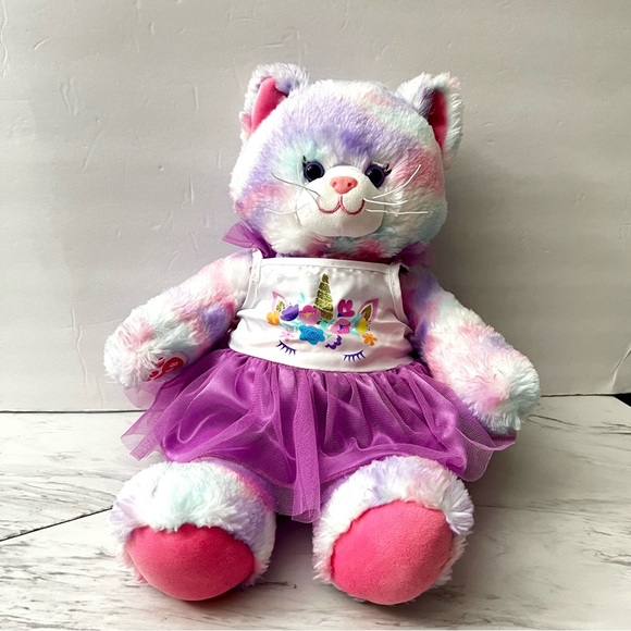 Build-A-Bear Other - Build A Bear Workshop Pastel Swirl Kitty Cat BAB Plush Stuffed Animal Size 16"